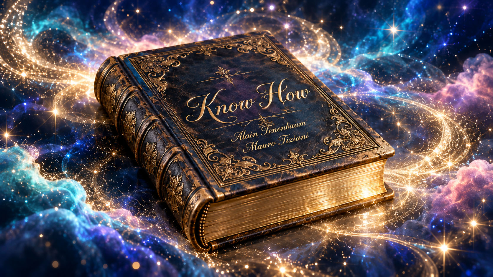 Antique Know How book by Alain Tenenbaum and Mauro Tiziani with gilded pages and sparkling stardust