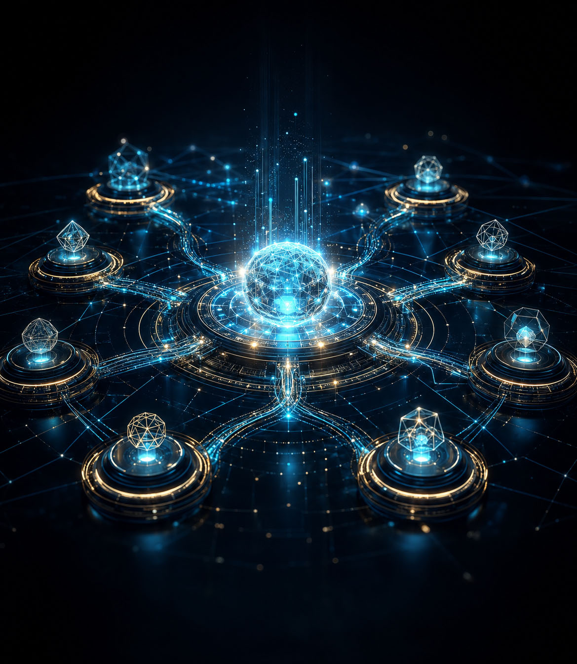 Premium domain network connected to an artificial intelligence core